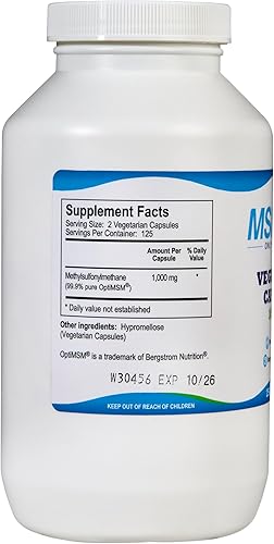 Miniatura 3 de KALA HEALTH MSMPure MSM Cápsulas 250 unidades y crema muscular y articular paquete de 2 onzas