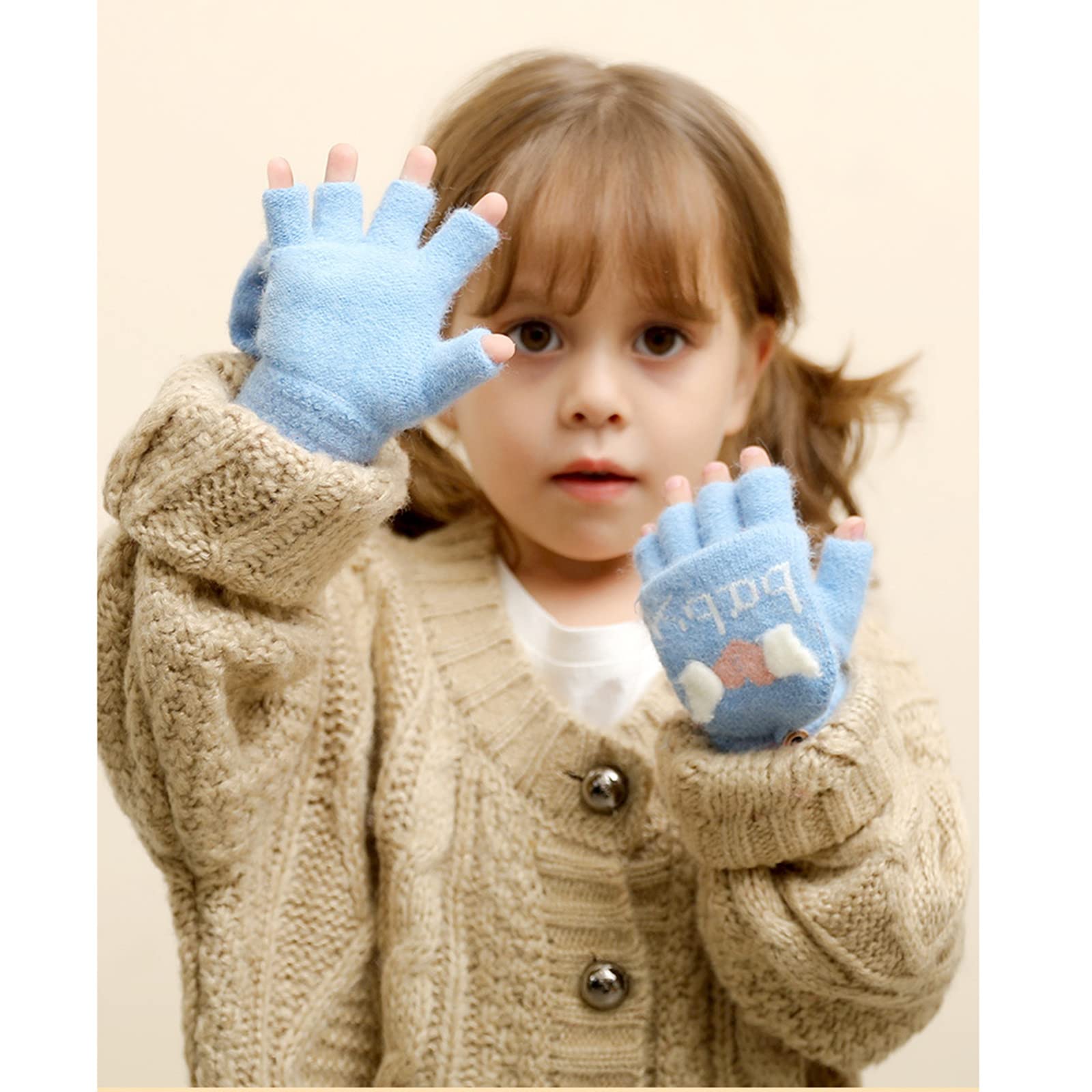 Gants Magiques Extensibles Pour Enfants - Lot De 6 Paires, Motifs Animaux, Doux Et Chauds Pour L'hiver