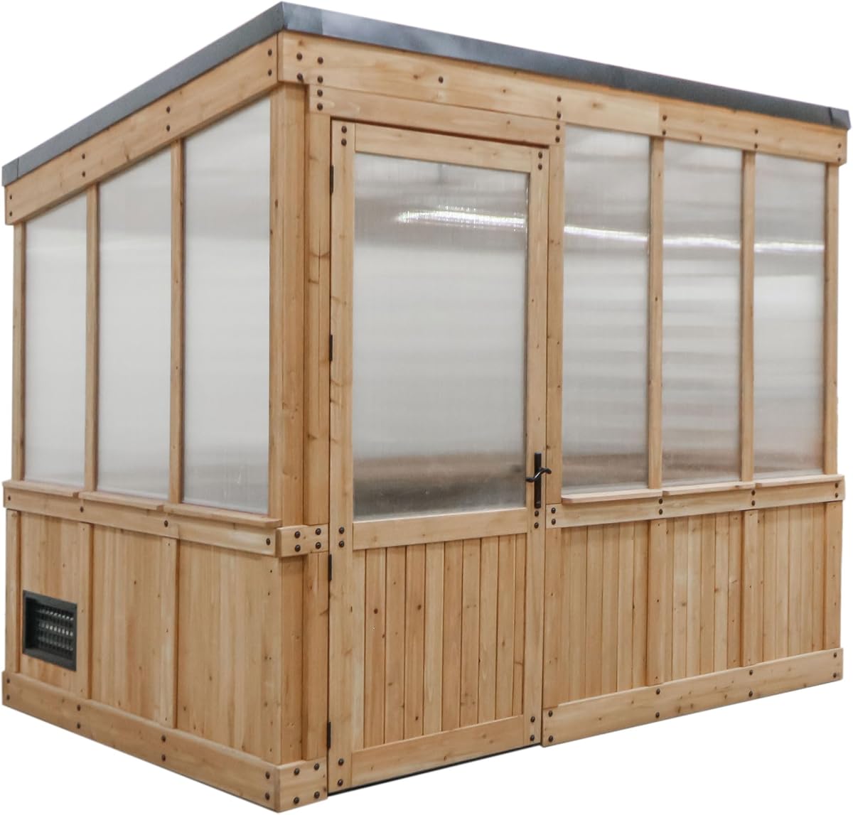 Backyard Discovery Willow 9' x 6' Cedar Wood and Polycarbonate Walk-in Greenhouse Kit