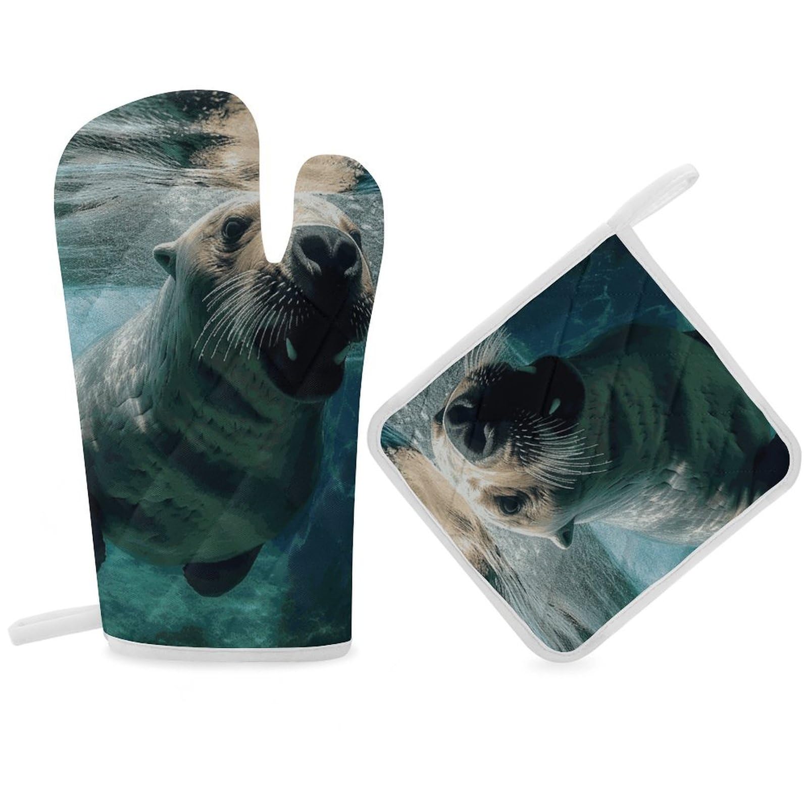 Gants de cuisine polyester lion de mer pour manipuler les plats chauds