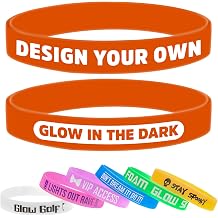 USMG Personalized Glow-in-the-Dark Silicone Bracelets Perfect for Marketing & Events Customize 1/2" wristbands with your text.