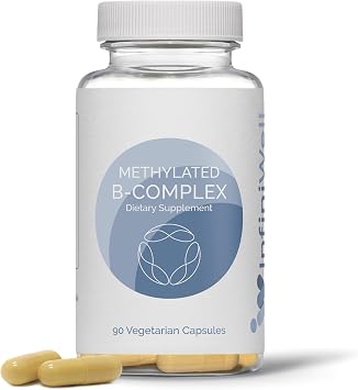 InfiniWell Methylated B Complex - Methylated Multivitamin with B Vitamins - High-Potency, Active Forms for Nervous System, Immune & Adrenal Health - Promotes Healthy Methylation 90 Capsules