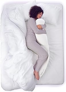 Snuz Curve - Almohada de Embarazo, Forma única y curvatura para Dormir, cojín de Apoyo para el Embarazo, Siesta y relájate con Comodidad, con Funda Lavable, Color Blanco, Cuerpo