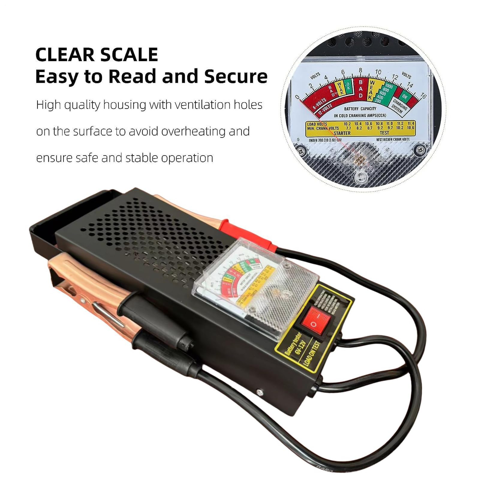Tester Batteria Autoveicoli Tester 12V Ad Alta Resistenza | Tester Batterie Auto Per Tagliaerba Camion RV Moto ATV E Barche