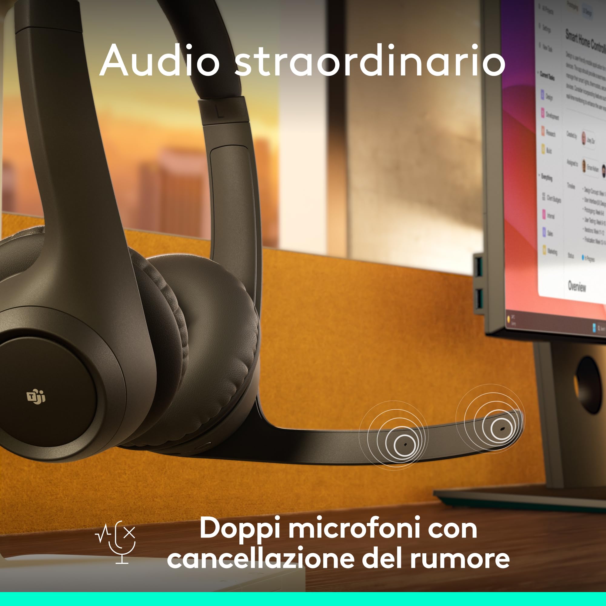Cuffia Wireless Logitech Zone 300 - Bluetooth Con Cancellazione Rumore Per PC E Telefono - Foto 8