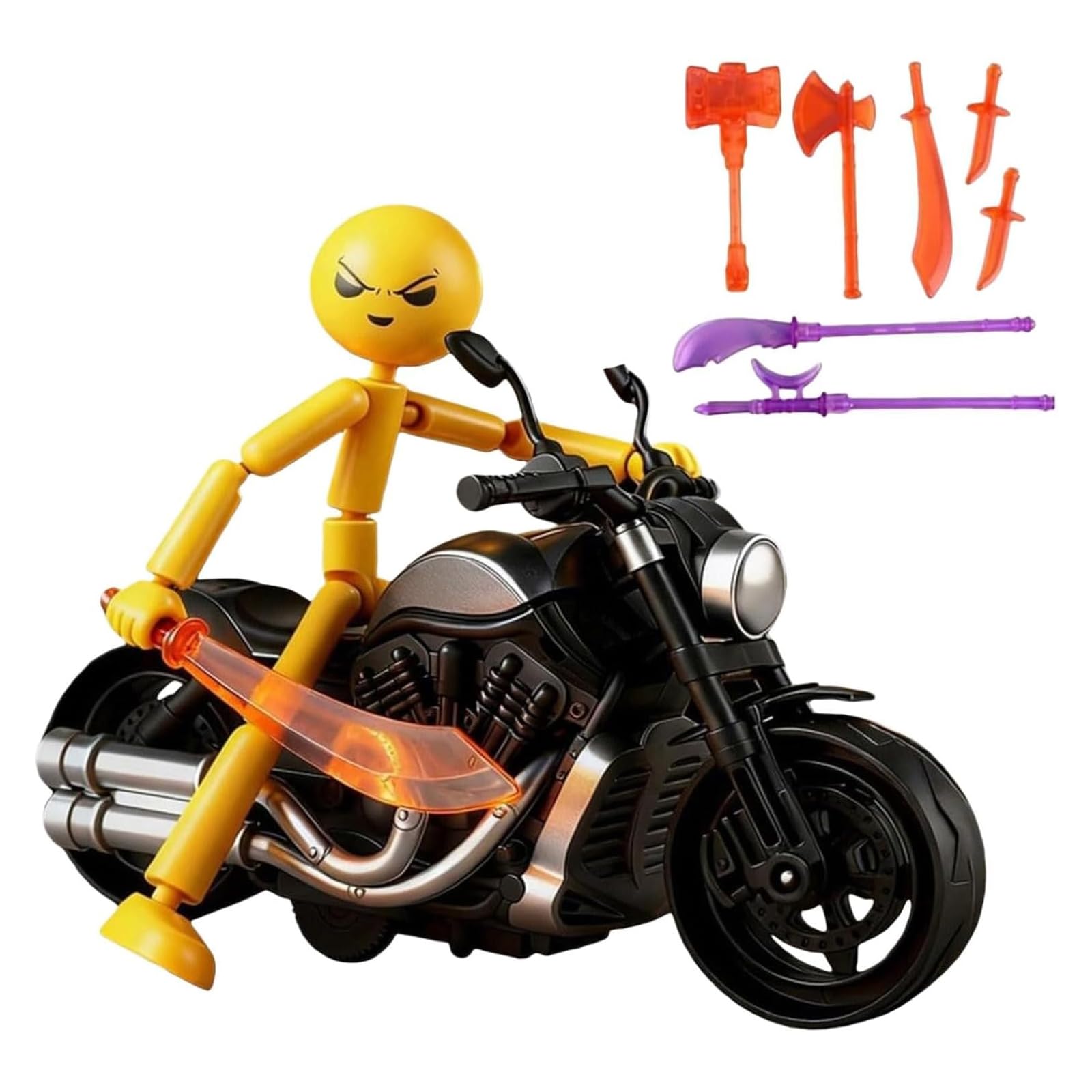 HTU Collectable Posable Stickman Invincible Action Figures Set, Multi-jointed Stickman Collectable Action Figure Set, Movable Stickmans Actions Figures-C