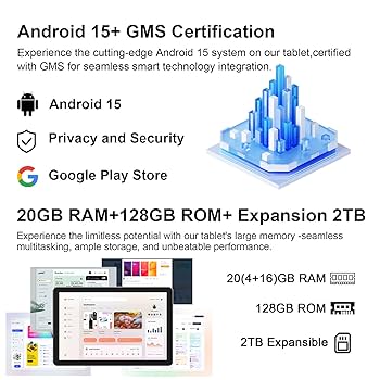 Amazon.com : Android 15 Tablet 10 Inch, 20GB RAM+128GB ROM