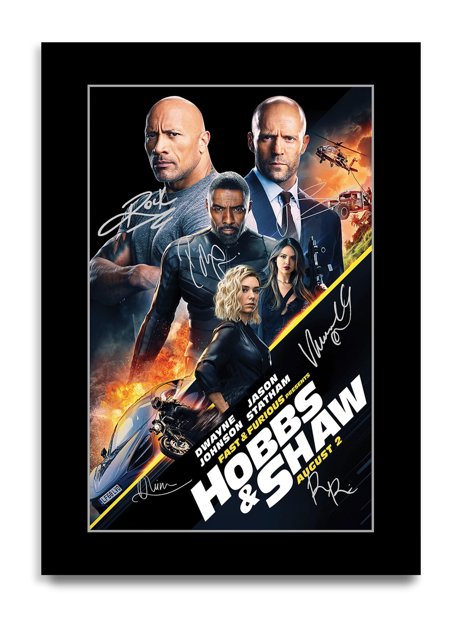 HWC Trading Fast & Furious Presents: Hobbs & Shaw Gifts Printed Poster Signed Autograph Picture for Movie Memorabilia Fans (ID-003214) - A4 Print Only