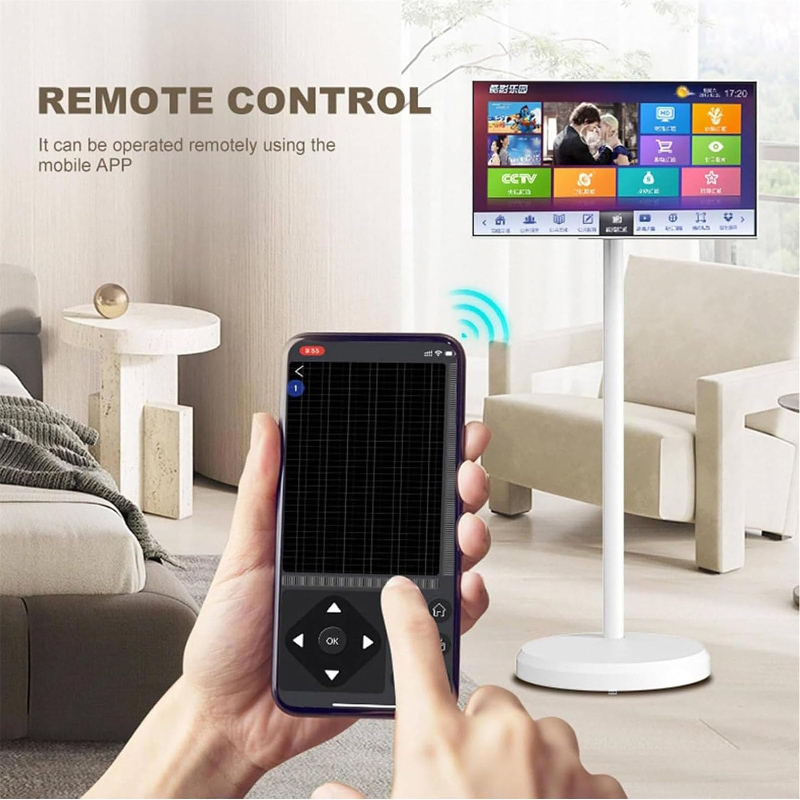 Przenośny telewizor Smart TV 61.0 cm/68.6 cm/81.3 cm, przenośny telewizor z ekranem dotykowym, ekran dotykowy 1920 x 1080 z kamerą, obrotowa konstrukcja, stojący, mobilny telewizor