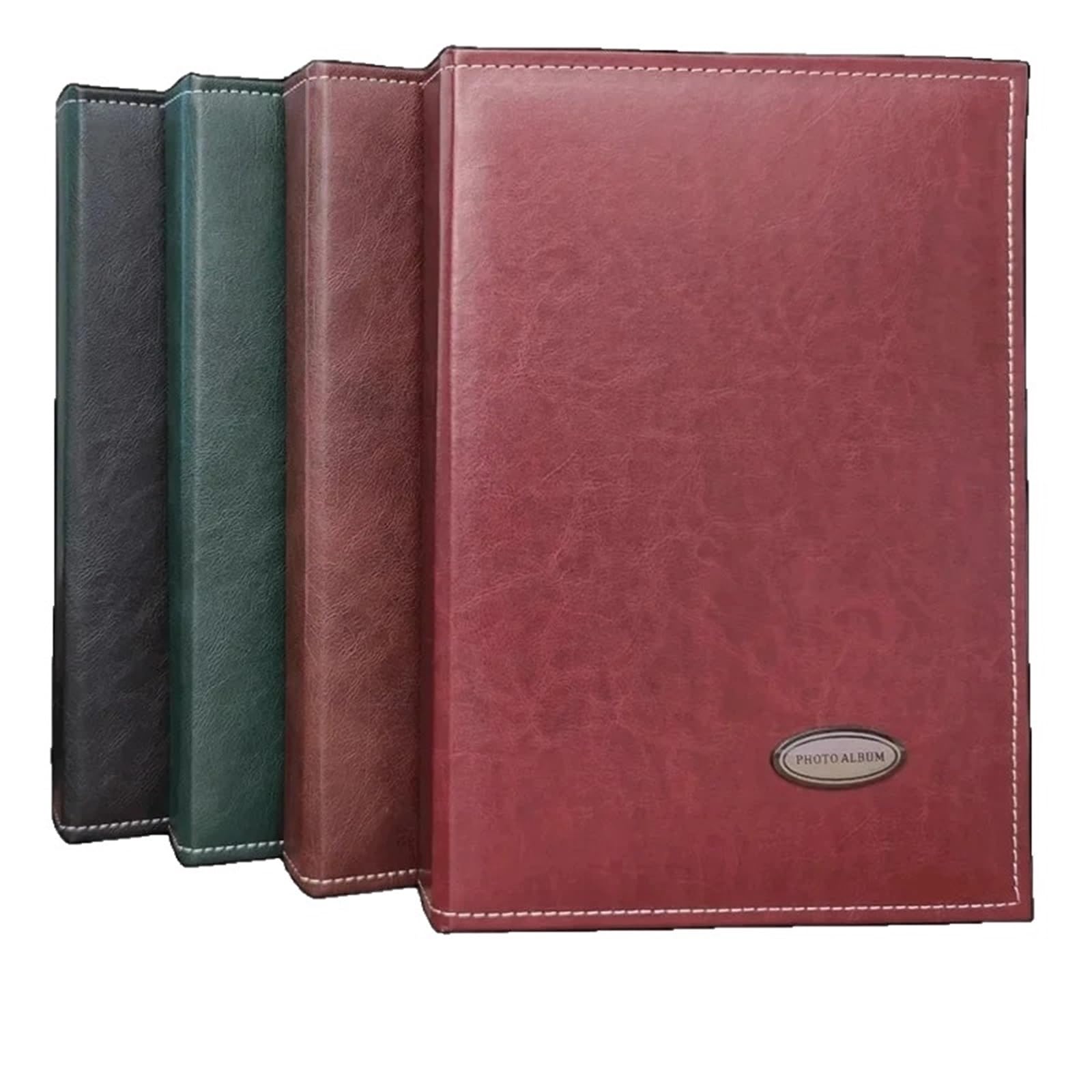 Portatarjetas de PU Álbum interhoja 240 bolsillos | Multicolor for aniversario familiar: álbum de fotos de PU de 6 pulgadas con 240 bolsillos(Brown)