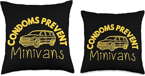 Miniatura 3 de Condoms Prevent Minivans & Co Condoms Prevent Minivans - Almohada sarcástica divertida para hombres y mujeres, 18 x 18 pulgadas, multicolor