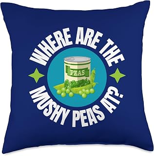 Funny Mushy Peas, Mushed Peas For Fish And Chips Throw Pillow