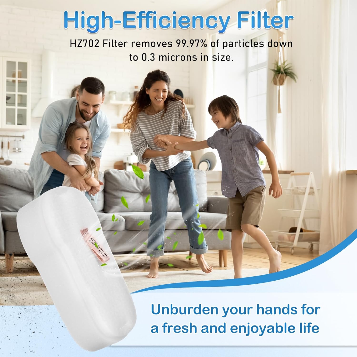 HZ702 Filter Replacement Compatible with Shark HZ700 HZ702 QS175QBL QS175QGN PowerFins HairPro Odor Vacuum, Part XPMFHZ2000 XFFKHZ2000, 3 Cartridges, 6 Foam & Felt Filters and 6 Post Motor Filters