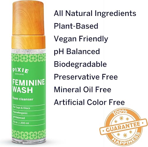 Miniatura 8 de Pixie Menstrual Cup Wash - Dispensador de espuma - Esterilizador limpiador para tazas y discos de período - pH equilibrado e ingredientes orgánicos