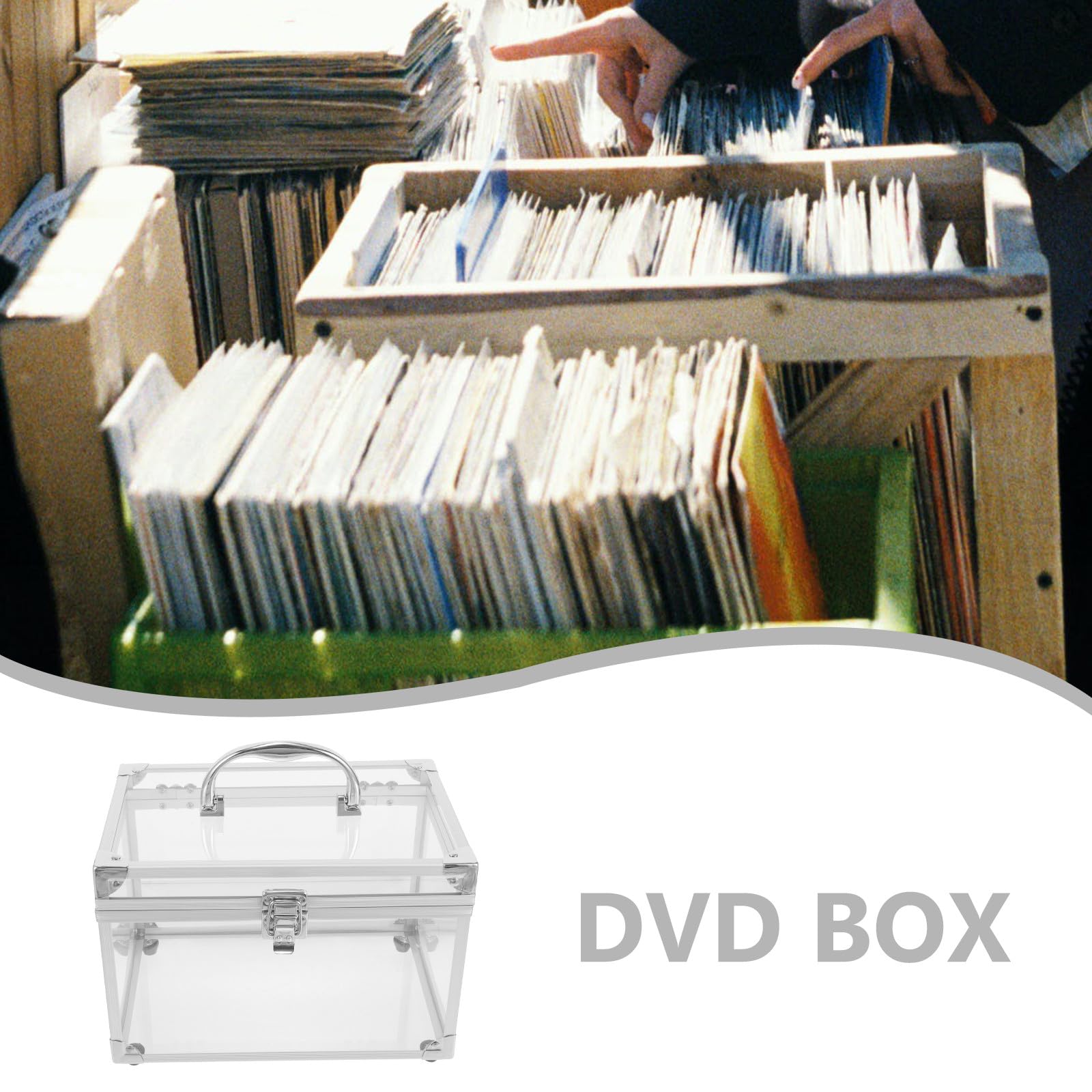 Contenitore Porta CD in Acrilico Argento con Protezione Dischi e Facile Identificazione, Organizer Trasparente per Casa e Ufficio