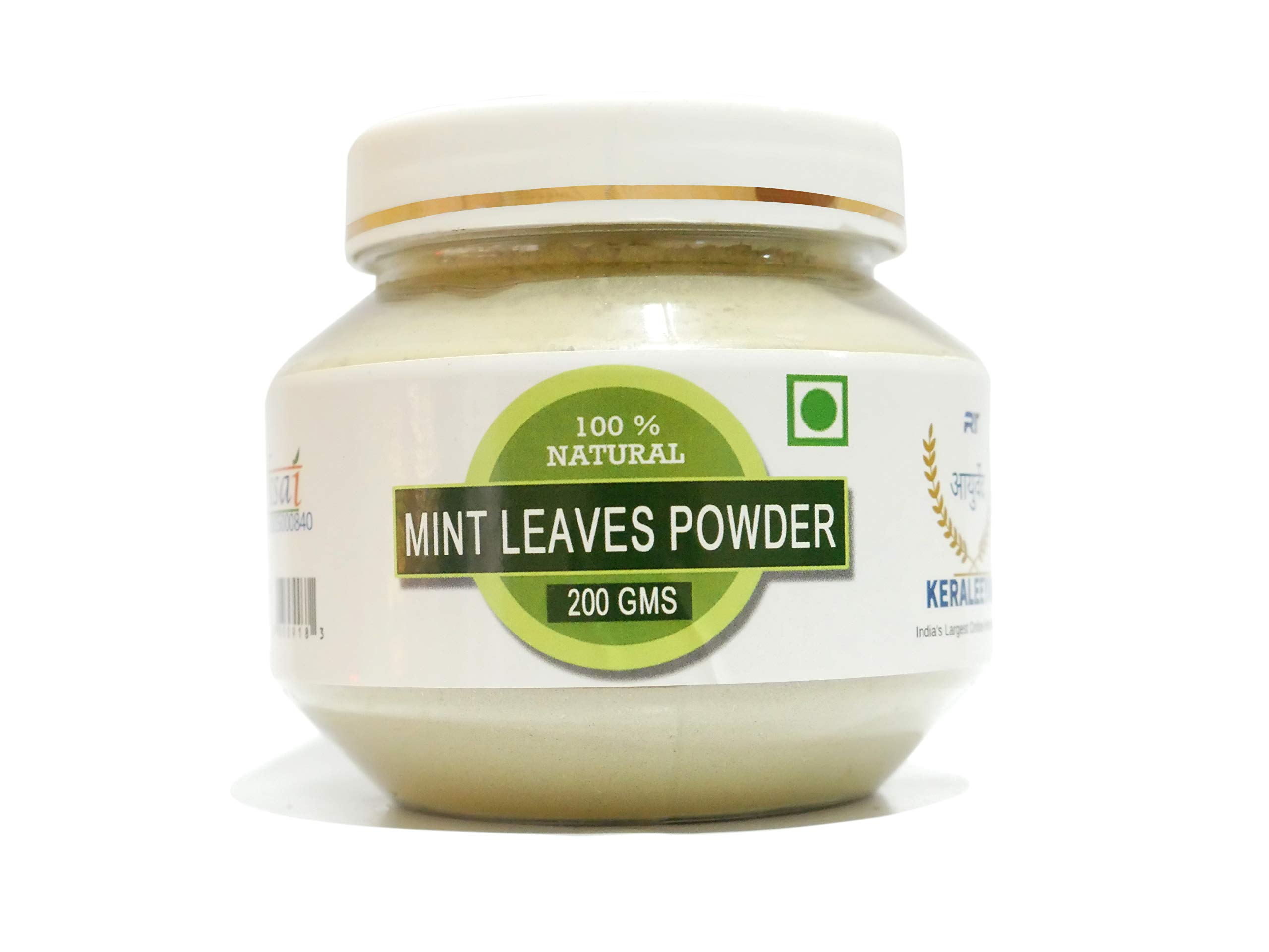 RAINTECH HERBALS Keraleeyam Organic Mint Leaves Powder - 200g | 100% Pure & Natural | Skin Cooling, Refreshing & Detoxifying | Ideal for Skin Care, Hair Care, and Digestive Health