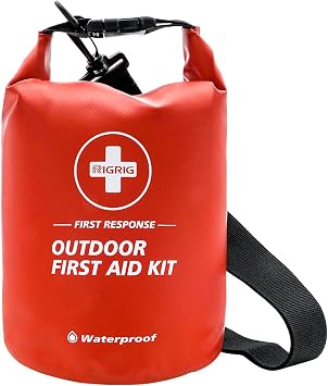 Waterproof First Aid Kit 186 Pcs Survival Gear, Portable Small Boat Dry Bag Bug Out Bags, Emergencies Medical Kit Ideal for Boating, Fishing, Hiking, Camping, Kayaking Red