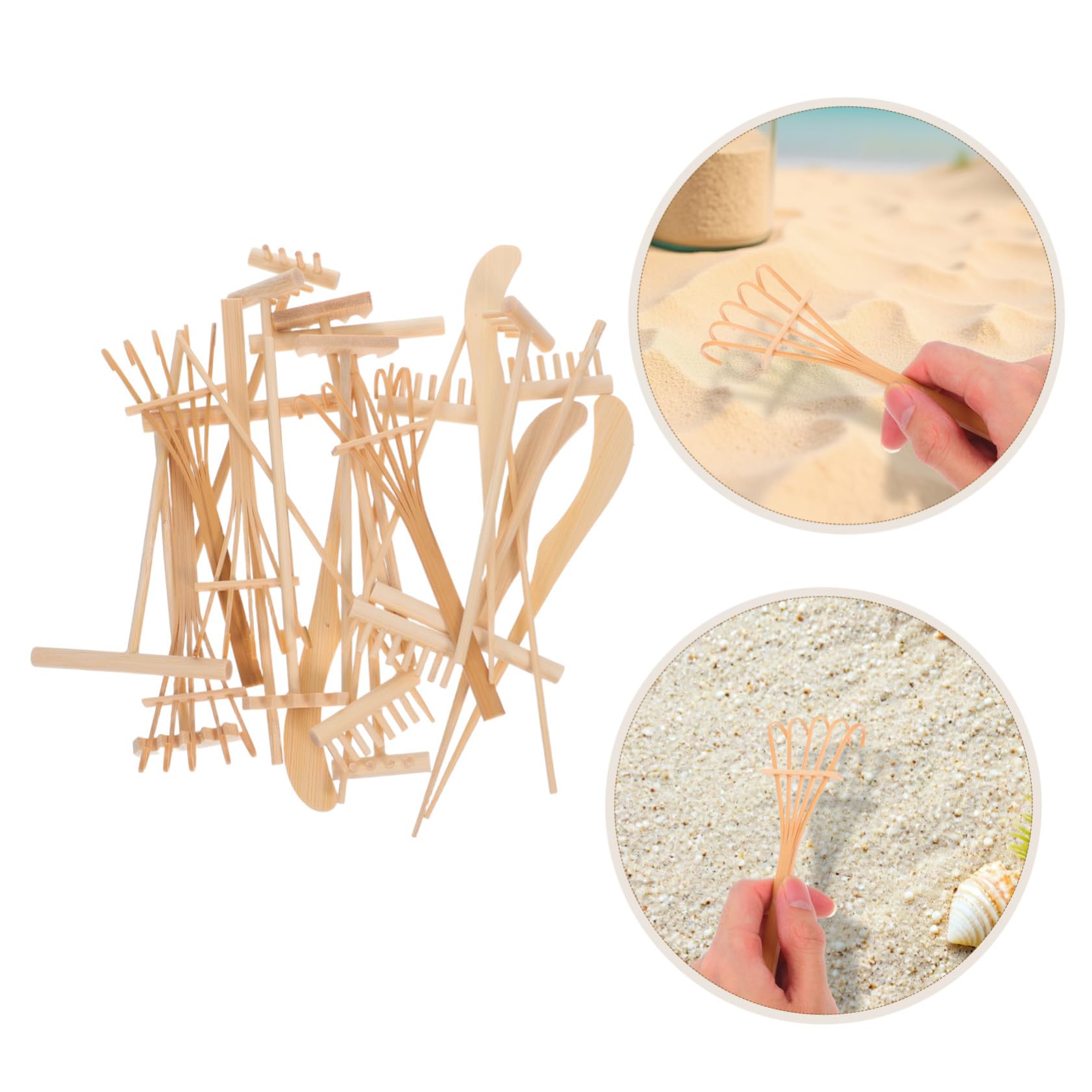 POPETPOP Accesorios De Mesa En Miniatura Mini Rastrillo De Jardín Zen Herramientas De Madera para Rastrillo De Mesa Mini Kit De De Arena para El Hogar