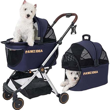 Dog Backpack Wheeled Pet Carrier Backpack Pet Stroller, Travel