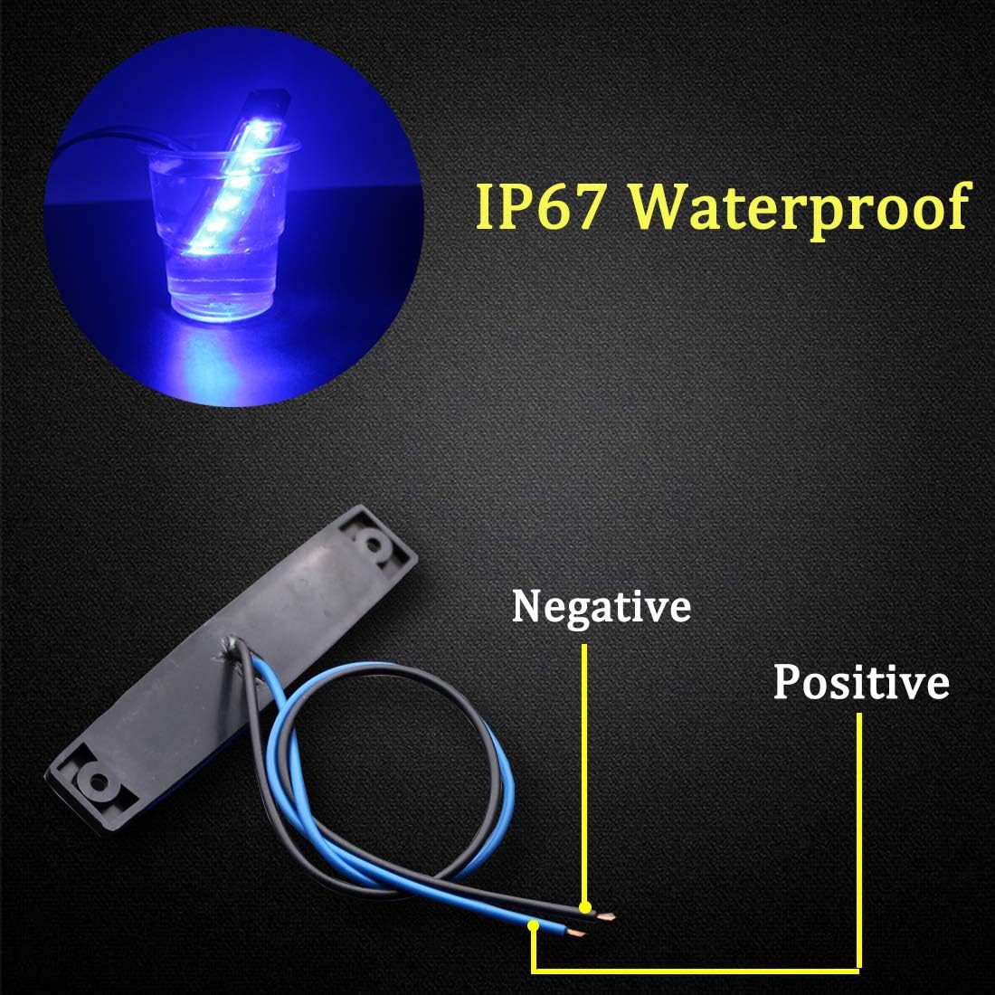 Botepon 8Pcs Led Rock Lights, Strip Lights, Wheel Well Lights, Led Underglow Kit for Golf Cart, Jeep Wrangler, RZR, Offroad, F150, F250, Snowmobile (Blue)