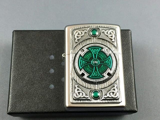 Zippo 16552 Lighter, Chrome, Green, Standard