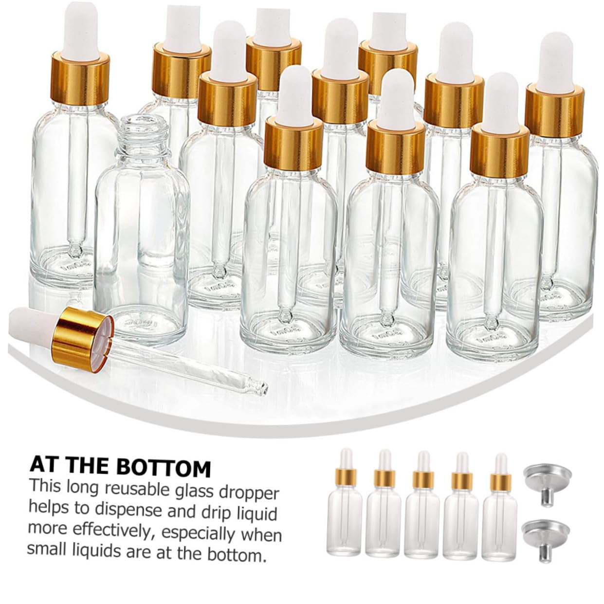 24stücke Tropfflasche aus Transparentem Glas Wiederverwendbar mit Pipetten für Ätherische Öle Parfümspender für Diy-projekte Seifenherstellung und Aromatherapie