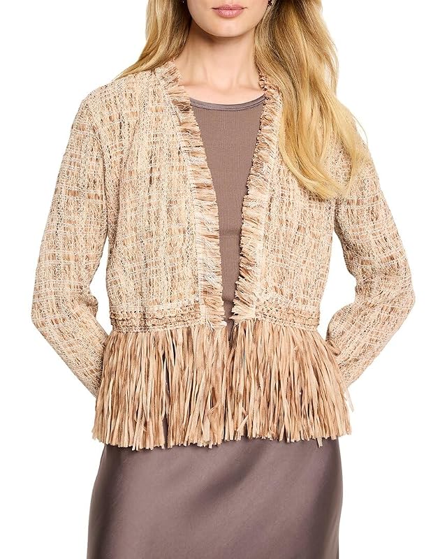 NIC ZOE Womens Cork Fringe Knit Jacket