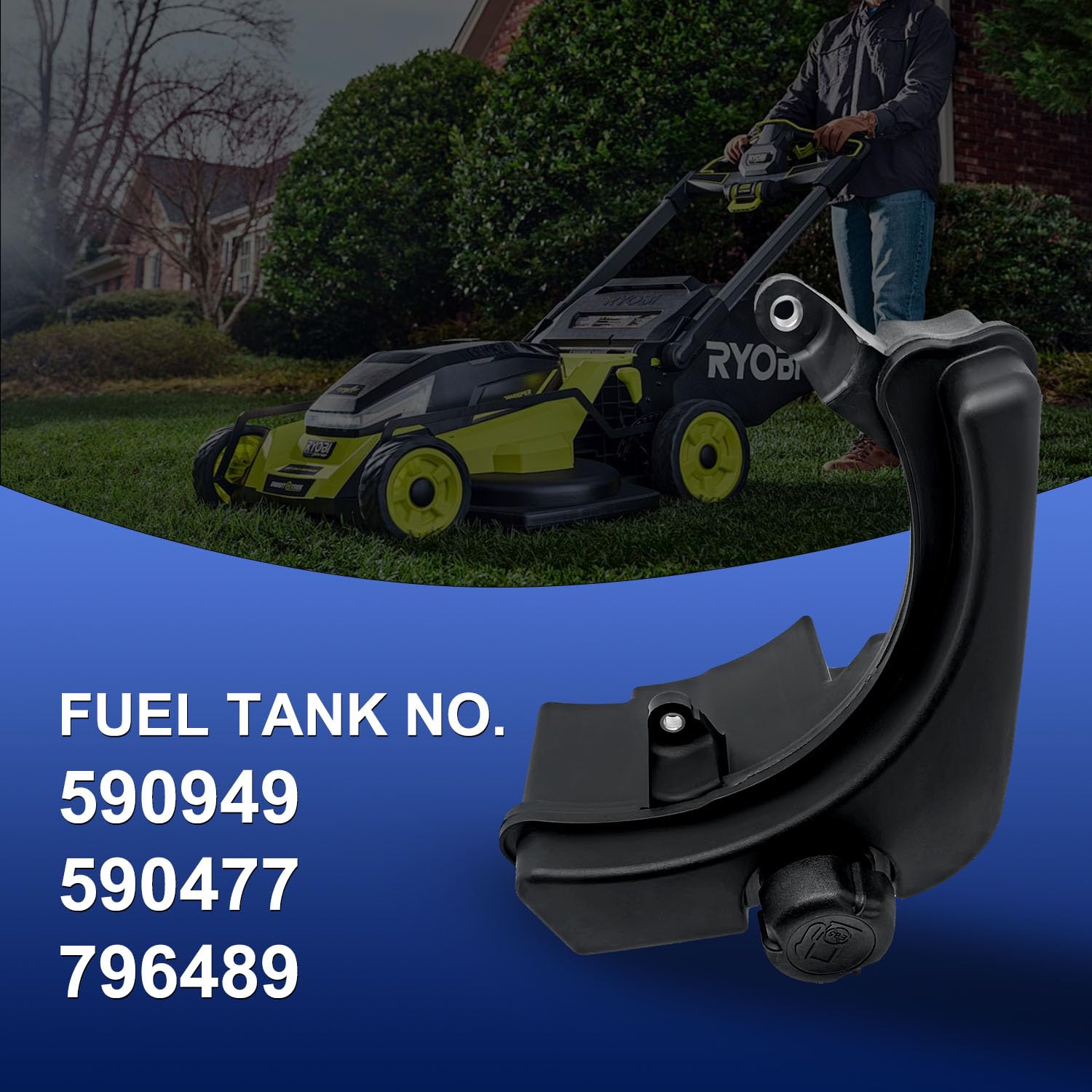 shiosheng Kraftstofftank Metall für Traktor, Rasenmäher, Ersetzt Briggs & Stratton 590949, Benzin, MOTOR_ENGINE_FUEL_TANK