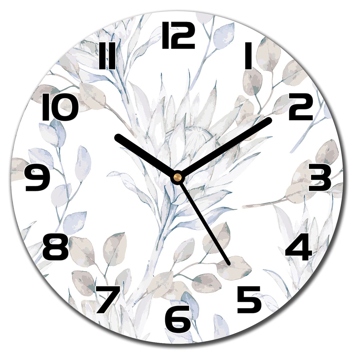 Horloge murale en verre 30 cm fleur Protea pour salon chic