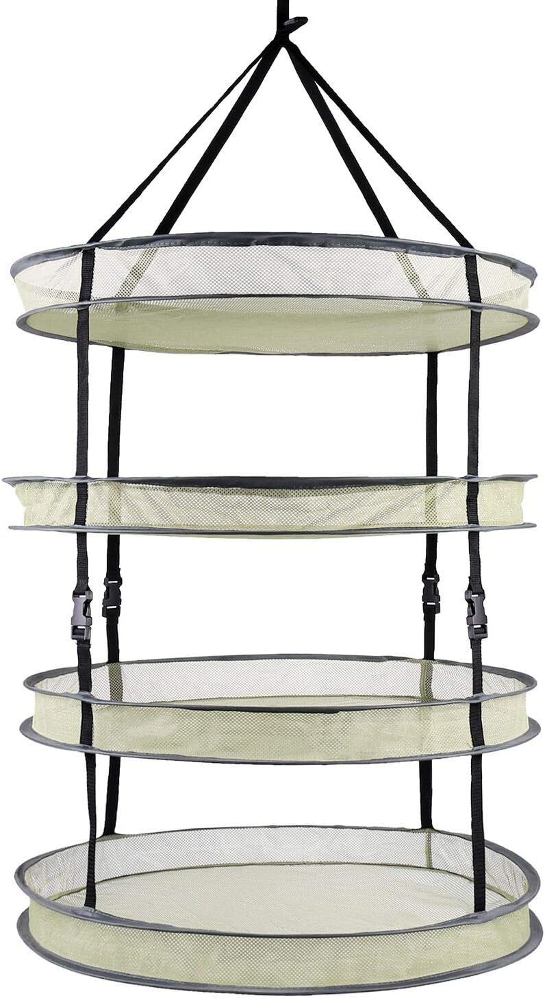 VIPARSPECTRA 2-ft 4-Layer Collapsible Breathable Mesh Herb Drying Rack for Buds & Hydroponic Plants with Sturdy Support