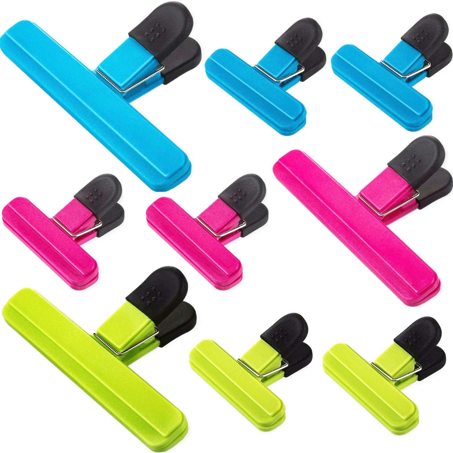 9 Pieces Large Chip Bag Clips Food Clips Heavy Duty Air Tight Seal Grip Assorted Colors and for Coffee Opened Fresh Food Bags and Snack Bags