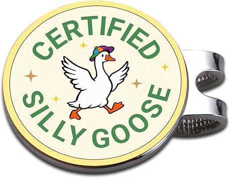 Funny Valentines Day Gifts - Certified Goose Golf Ball Marker, Cool Golf Accessories for Men Women Golf Lovers, Unique Magnetic Hat Clip for Golfers, Silly Goose Valentines Basket Stuffers for Women