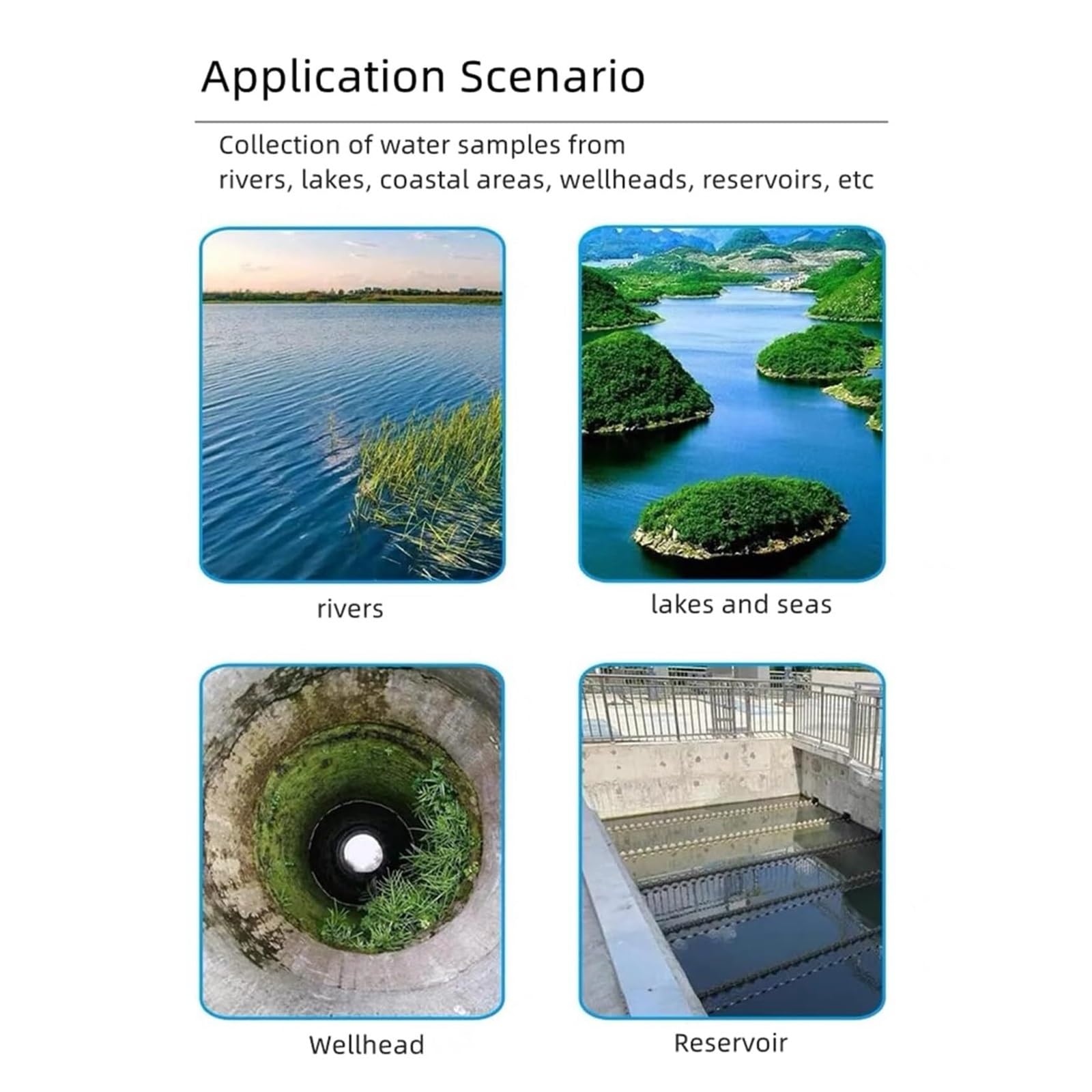Campionatore d'acqua telescopico, 1000 ml, asta estensibile da 1,2 m a 4,9 m, in acciaio inox, per laghi, fiumi, stagni, raccolta dell'acqua, test ambientali