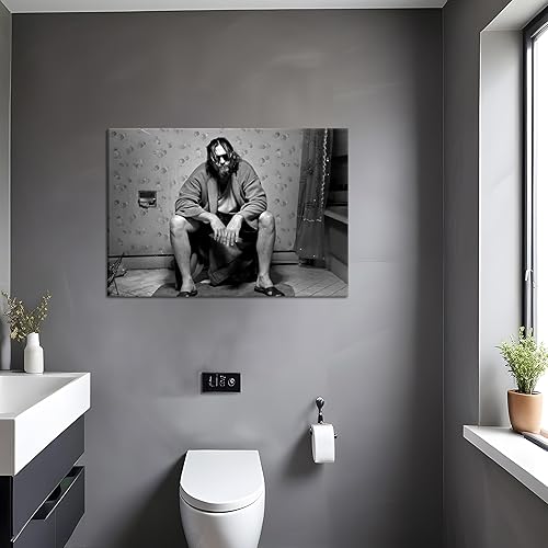 Miniatura 2 de Divertida decoración de pared de baño para estética de habitación, pósteres de película de los años 90, arte de pared en blanco y negro, humor de