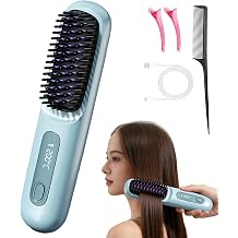 Go Brush Pro Mini Cordless Hair Straightener Brush for Short Hair