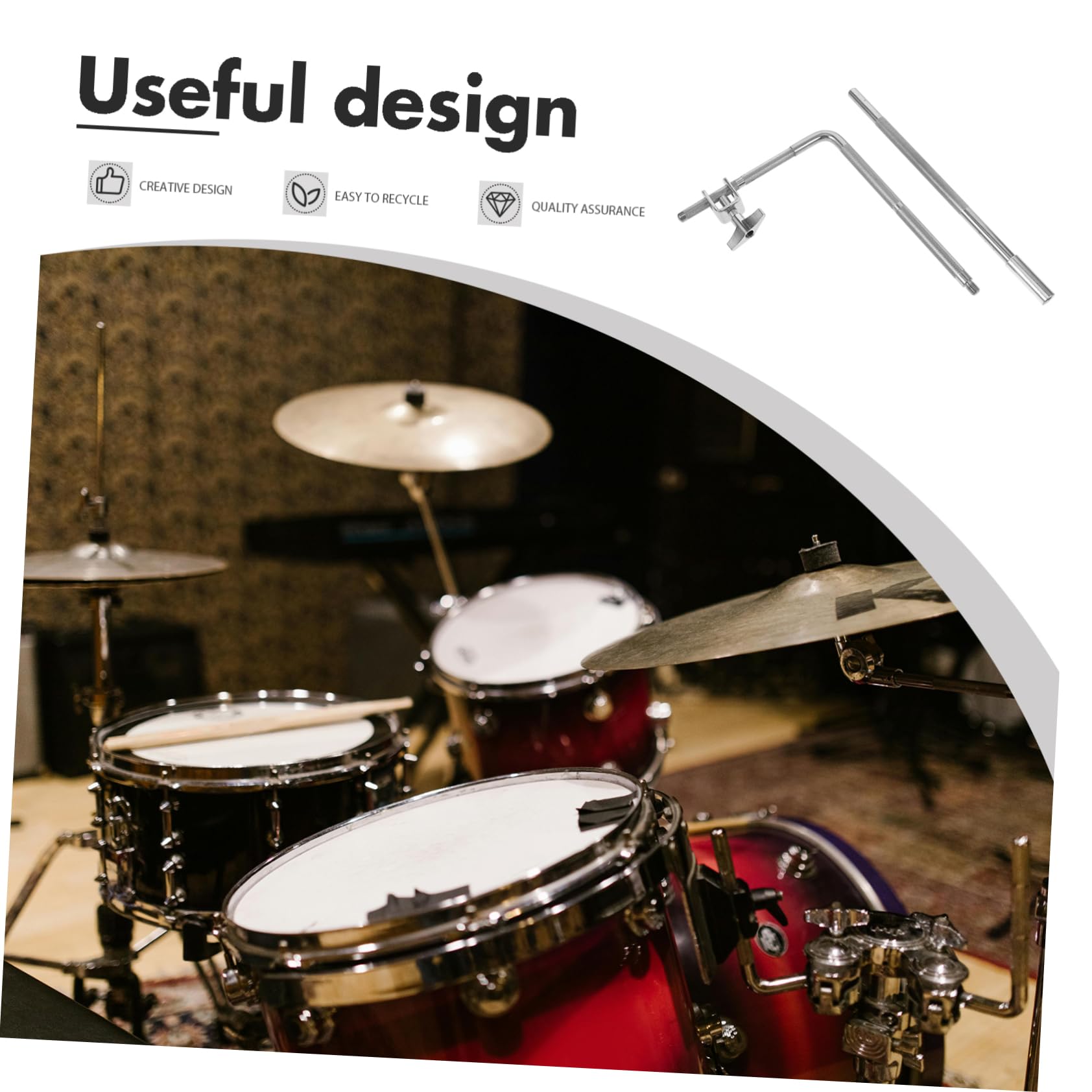 FAVOMOTO Drum Set Mounting Clamp Sturdy Cowbell Mount Bracket Rod Mounting Clamp