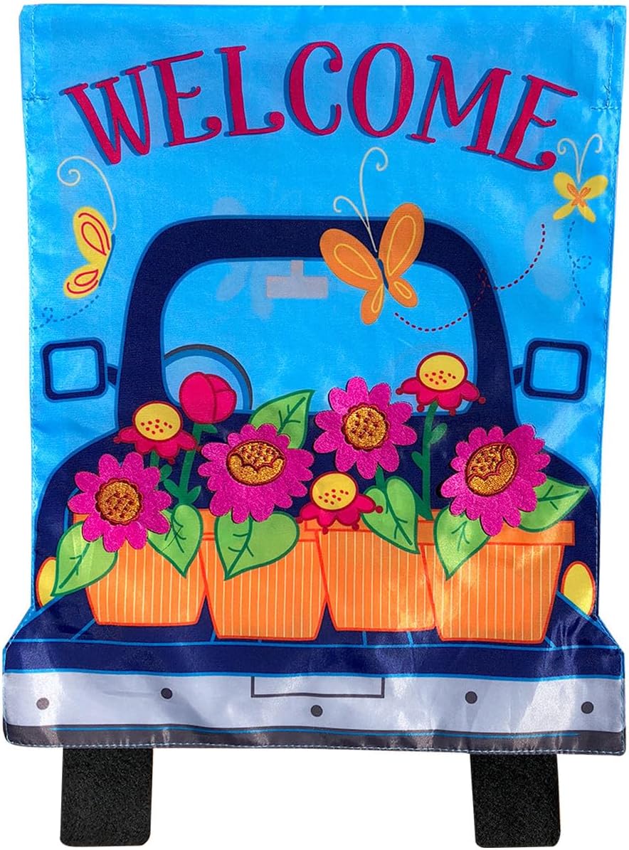 Briarwood Lane Spring Pickup Applique House Flag