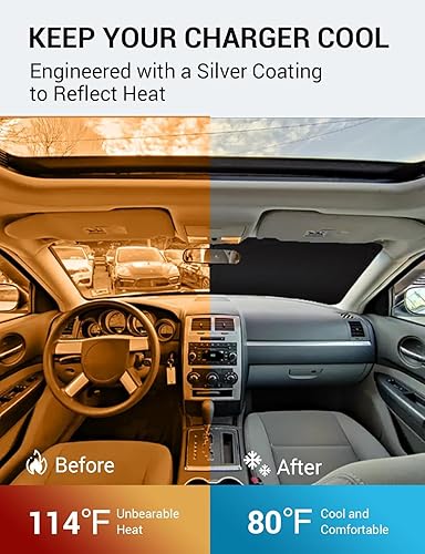 Miniatura 1016 de Proadsy Parasol para parabrisas para Ford F-150 2015-2020 F150 Lariat, King Ranch, Platinum, XL XLT Limited Raptor, plegable, protector solar que