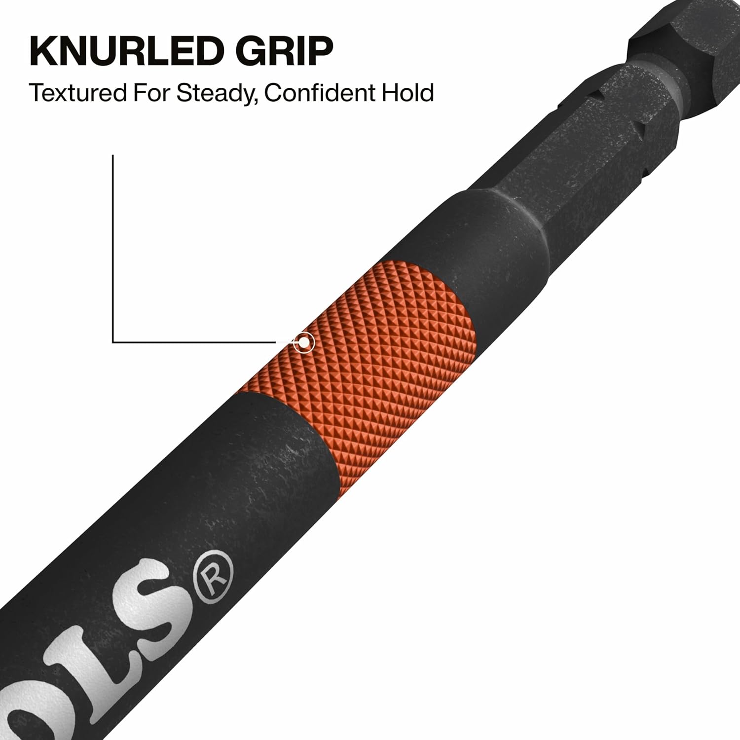 Klein Tools 65038A Impact Socket Extension Set 4-Piece, 6-Inch Extension Bars, Knurled Grip, High-Visibility, Two 3/8-Inch and Two 1/2-Inch Square Drives - Image 3