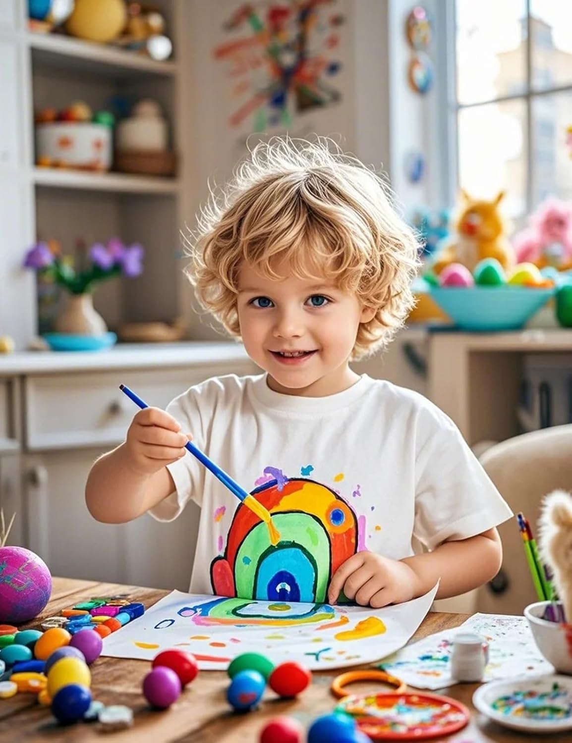 MOMBEBE COSLAND Kids Heavyweight Soild T-Shirt - Image 4