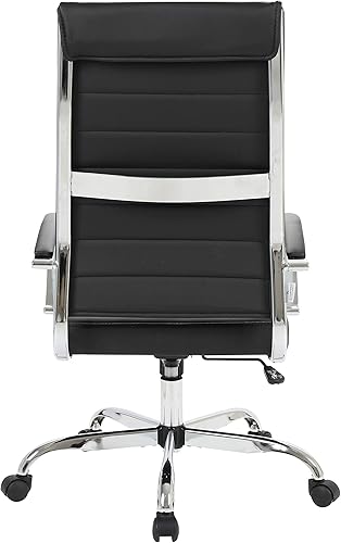 Miniatura 7 de LeisureMod Benmar Silla de oficina moderna con respaldo alto, muebles giratorios ajustables de 360 grados en tapicería de cuero con respaldo