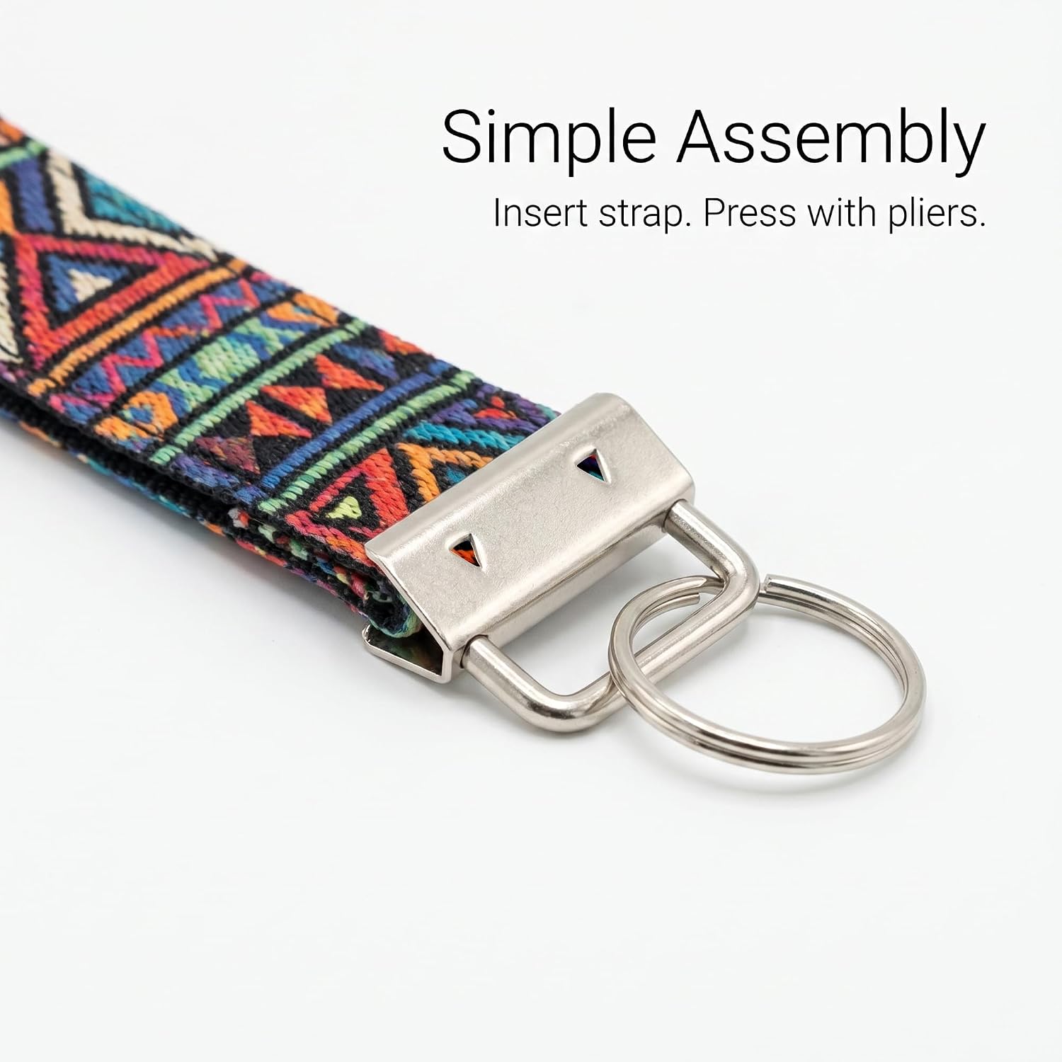200 Pcs 1 Inch Metal Key Fob Hardware Set with Split Key Rings, Keychain Wristlet Bulk for Craft Making, Silver