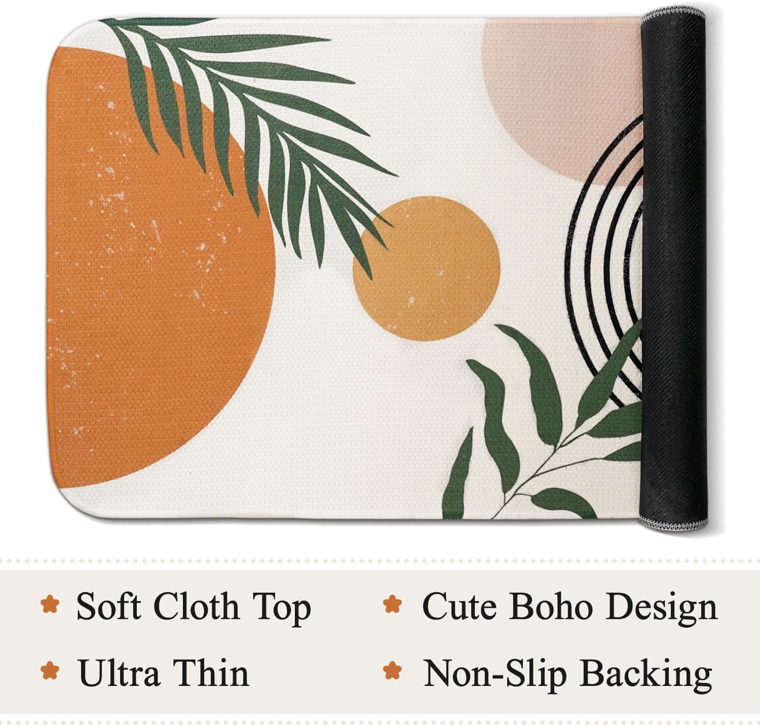 Boho Bathroom Rugs Washable, Thin Bath Mats for Bathroom Non Slip, Quick Dry Large Cute Bath Rug Fit Under Door, Shower, Tub, Sink Floor 2'x3'