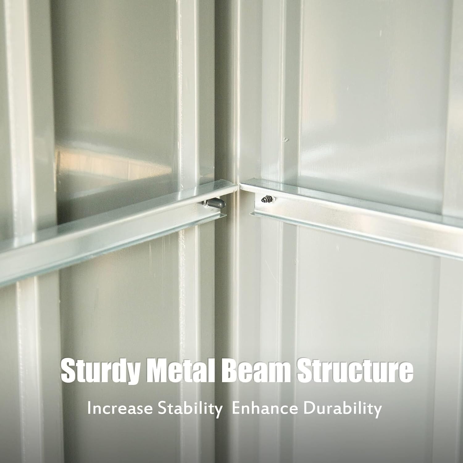 Domi Outdoor Storage Shed 5' x 3’, Metal Garden Shed with Galvanized Steel Frame for Bike, Tools, Lawn Mowers, Pool Toys, Outdoor Storage Cabinet with Lockable Door for Garden Lawn Patio (Dark Grey)