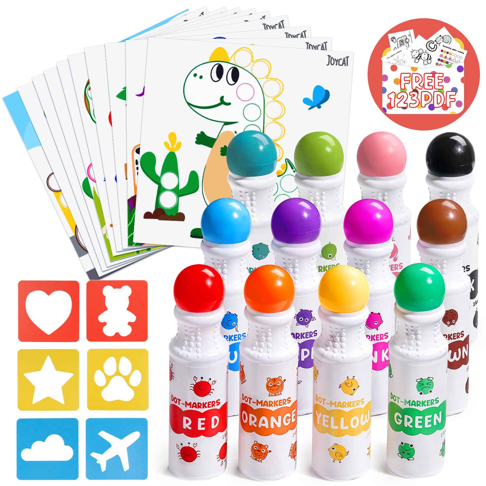 washable paint dot markers, felt tip 2 oz 12 pack non toxic bingo🏈 Explore o melhor site de
