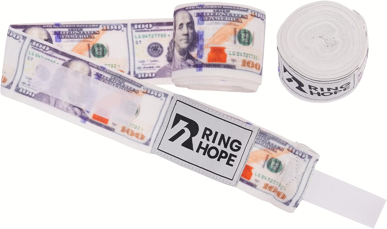 RingHope 180-Inch Boxing Hand Wraps – Money Dollar Print – Wrist & Knuckle Support for Boxing, MMA, Muay Thai & Kickboxing – Breathable Semi-Elastic Wraps