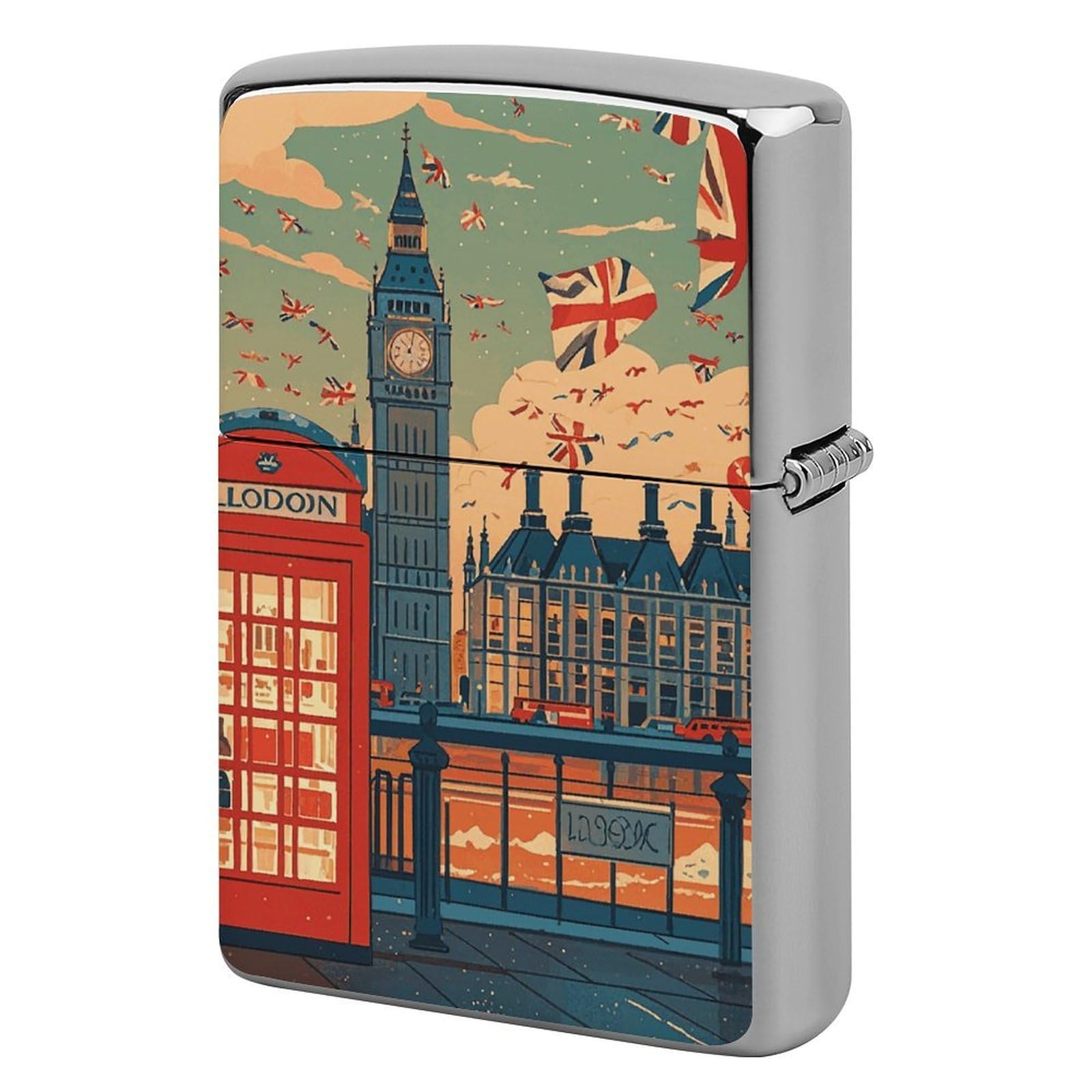 I Like London Lighter Case for Men, Personalized Lighter Cover for Valentine's Day Gifts, Flip-Top Lighters Shell for Outdoor, Portable Lighters Protective Sleeve
