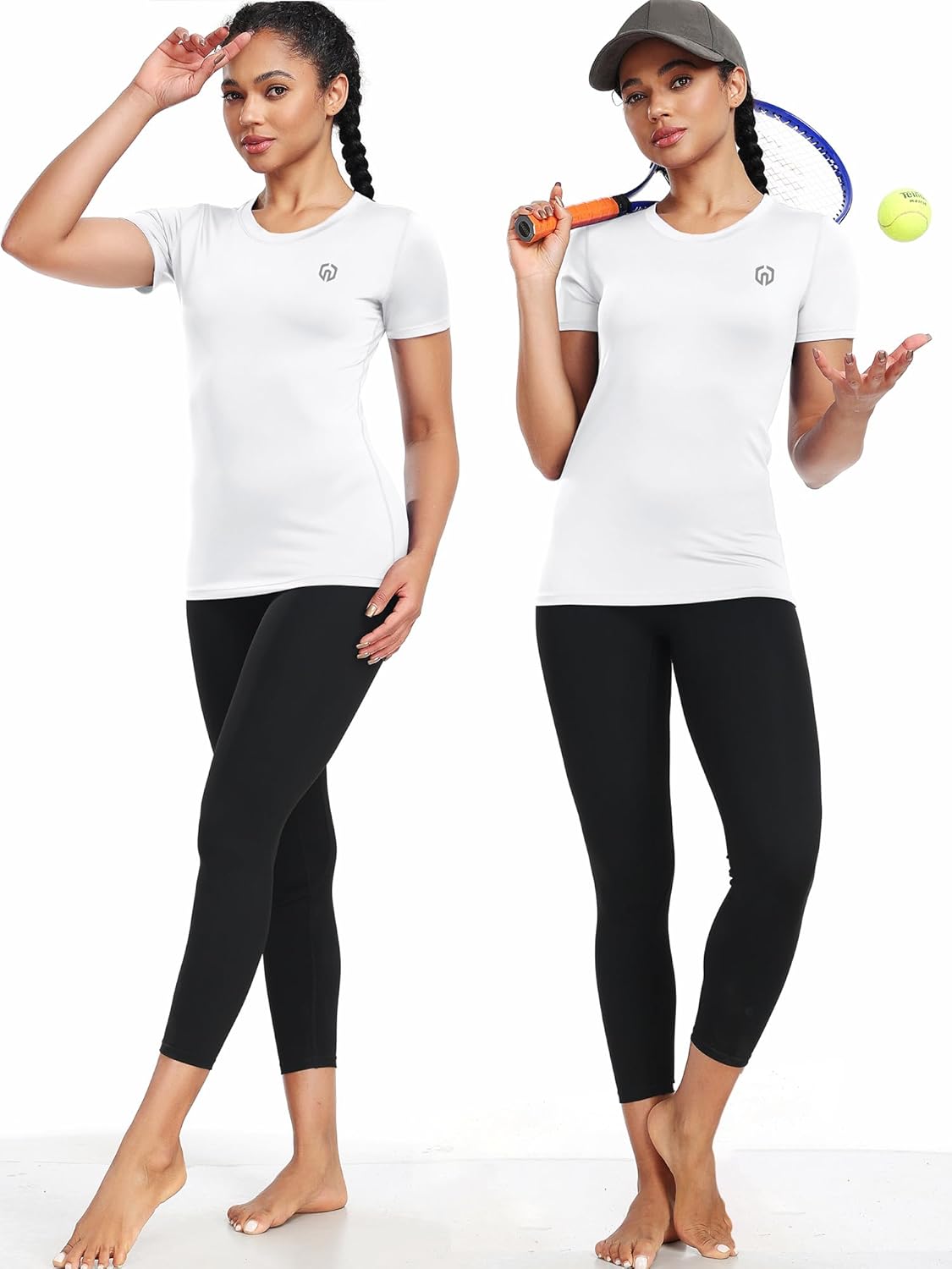 NELEUS Women's 3 Pack Athletic Running Shirt Workout Compression Shirts