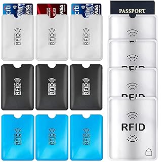 13 Pcs RFID Blocking Sleeves Envelopes Card Holder, 9 RFID Blocking Credit Card Sleeves & 4 Passport RFID Security Holders...