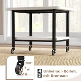 COSTWAY Stolik do drukarki z rolkami, stojak na drukarkę z regulowanymi kółkami, wózek z 2 poziomami, półka na drukarkę, uchwyt na drukarkę do biura, faks, 49 x 40 x 38 cm (biały)
